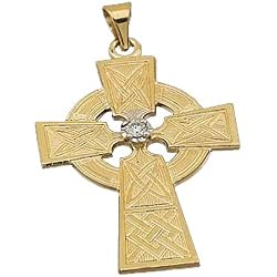 Designer Style Diamond Solitaire Cross Pendant