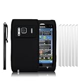 Nokia N8 Soft-Silicone Skin Case with 6 Screen Protectors and 1 Stylus (Bla ....