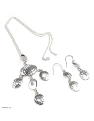 Sterling silver jewelry set, Circle Cascade