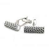 Bling Jewelry Designer Inspired Mesh Bar Sterling Silver Men Cufflinks