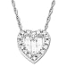 10k White Gold Diamond Heart Shaped Pendant (1/8 cttw, I-J Color, I3 Clarity), 18