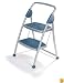 Polder LDR-6102 2-Step Designer Step Stool with Rail, Argento Silver