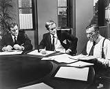 LEO G. CARROLL AS MR. ALEXANDER WAVERLY, DAVID MCCALLUM AS ILLYA KURYAKIN, ROBERT VAUGHN AS NAPOLEON SOLO FROM THE MAN FROM U.N.C.L.E. - Licensed Photo - Professional Photographic Print - Picture SIZE 10x8 (25x20cm)