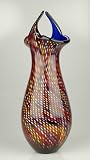 Brownish Criss Cross Art Glass Vase X521 Reviews