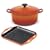 Le Creuset Cast Iron Round Casserole, Volcanic, 24 cm with Free Matching Square Grill
