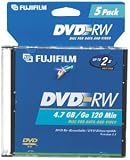 Fujifilm Media 25322006 DVD-RW 4.7GB 120 Minutes Disc 2X Storage Media - 15 Pack Spindle
