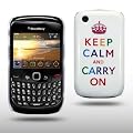 HARDCASE H�LLE MIT BUNT "KEEP CALM AND CARRY ON" AUFDRUCK F�R BLACKBERRY CURVE 8520 / 9300
