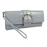Mundi Womens Moc Croc Belt Strap Wristlet Clutch Wallet in Choice of Colors