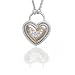 Bling Jewelry Sterling Silver CZ Pave Romance Heart Pendant Necklace