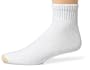 Gold Toe Men's Quarter Big and Tall  Athletic Sock, 6-pack, White, 12-16 extended size