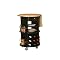 Black Round Butcher Block Wine Cart- Large