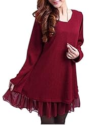 Maternity Cotton/Polyester Round Neck Long Sleeves Mini Dress 