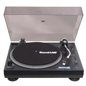 Soundlab Professional USB Belt Drive Turntable, Black
