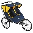Performance Series Double Jogger Stroller - Navy/Yellow