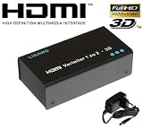 Produkt-Bild: 3D HDMI Splitter 1x2 High Speed HDMI - Verteiler 1 zu 2 Y-Adapter Kabel 1080p FullHD 2-fach/ 2-port/ 1 an 2 Matrix - Neuste Generation mit Enhanced 3D Unterst&uuml;tzung (Sony, LG, Samsung, Panasonic, Sharp, Toshiba)