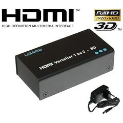 Ligawo 3D HDMI Splitter 1x2 High Speed HDMI - Verteiler 1 zu 2 Y-Adapter Kabel 1080p FullHD 2-fach/ 2-port/ 1 an 2 Matrix - Neuste Generation mit Enhanced 3D Unterst�tzung (Sony, LG, Samsung, Panasonic, Sharp, Toshiba, Philips)