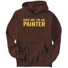 KISS ME, I AM a Painter Herren Hoodie Braun