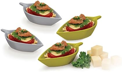 Starfrit Gourmet Ceramic Tapas Spoons Leaf shape, Set of 4