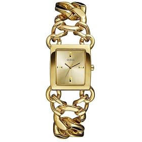Guess Ladies 'Twisted' Gold Plated Case & Bracelet Watch