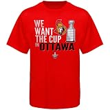 NHL Old Time Hockey Ottawa Senators 2012 Playoffs We Want The Cup T-Shirt - Red (Medium)