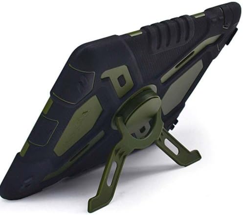 Hot Newest Ipad 2/3/4 Case Silicone Plastic Kid Proof Extreme Duty Dual Protective Back Cover with Kickstand and Sticker for Ipad 4/3/2 - Rainproof Sandproof Dust-proof Shockproof (Black/Blue)