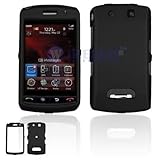 Black Rubber Feel Snap-On Cover Case Cell Phone Protector for BlackBerry St ....