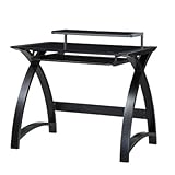 Curve Computer Desk in Black Ash Size: 90cm W