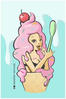 iphone4 /4s Case, Premium Hard Case Cover Ice Cream Girl (includes a Screen Protector) for Apple iPhone 4 / 4S