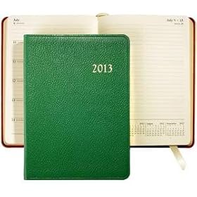 2013 Notebook Planner 7'' Brights-GREEN Fine Leather by Graphic Image - 5x7