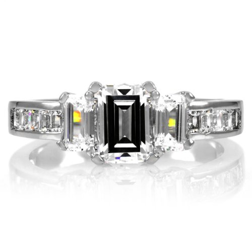 Ridley's Asscher Cut 3 Stone Engagement Ring
