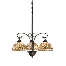 Meyda Tiffany - 16107: Mahogany Bronze - 24W Turning Leaf 3 Lt Chandelier by Meyda