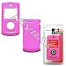 Hot Pink Rubber Feel with White Diamonds Snap-On Cover Hard Case Cell Phone Protector for LG Chocolate 3 VX-8560 VX8560