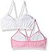 Fruit of the Loom Big Girls Lace Crop Top Bra 2 Pack, Neon Pink/White, 34