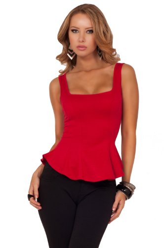 Women's Tank Sleeveless Scoop Neck Ruffle Peplum Casual Sexy Going Out Solid Top