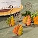 ABC Products - Primitive ~ Set of 6 - Fall Leaf With 3 Rhinestones - Place Card Table Setting - For Personal Seating (Three Assorted Fall Colors).