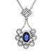 Necklace With 1.50ctw Precious Stones - Genuine Diamonds and Sapphire Well Made in 14K White Gold. Total item weight 6.5g Length 16in