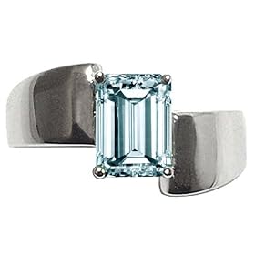 1.80 cts Genuine Aquamarine Ring - 14kt White or Yellow Gold LIFETIME... by Finejewelers