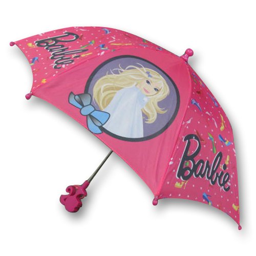 Barbie Girl's Umbrella with 3D Handle