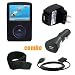 6 Piece Value Combo Accessory Bundle Kit: Black Silicone Skin Case Cover + Car Charger + Travel Charger + USB Data Sync Cable + Armband + Belt Clip for Sansa Fuze Series MP3 Player