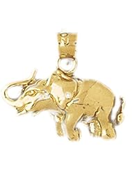 Dazzlers Solid 14k Gold Elephant Charm Pendant Available in three colors from jewelsberry (weights: 2.0 grams only)