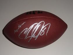 Detroit Lions Calvin Johnson Autographed NFL Wilson Composite Football with "Megatron" Nickname Inscription, Georgia Tech Yellow Jackets, Proof Photo of Calvin Signing for Us.