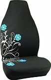 Bell Automotive 22-1-56211-8 Silver and Blue Floral Design Universal Bucket Seat Cover