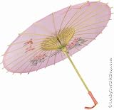 Pink Floral Silky Chinese Parasol