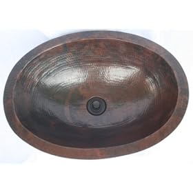 Buy 19 Oval Mexican Handmade Copper Bath Sink with DRAIN by SimplyCopper now!