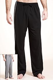 2 Pack Pure Cotton Drawstring Waist Jersey Pyjama Bottoms