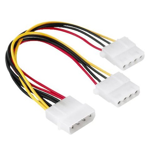 Hama PC-Stromversorgungskabel intern (13,2 cm (5,2 Zoll)-Stecker   zwei 13,3 cm (5,25 Zoll)-Kupplungen); 0,15m