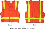 Surveyors Vest Orange Lime Stripes XL size