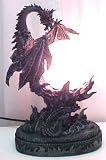 Scary Winged Fire Dragon Globe Table Lamp Evil Wicked