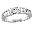 14K White Gold Diamond Engagement Ring - 1.00 Ct.