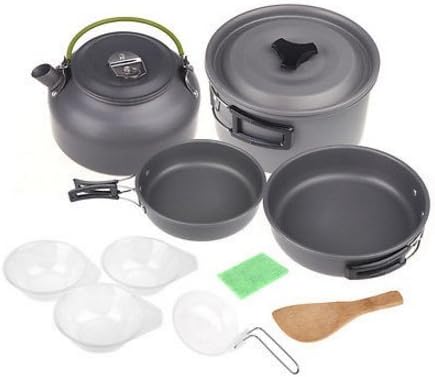 Outdoor Camping Pot Hiking Backpacking Picnic Cookware Teapot Coffee Kettle Set